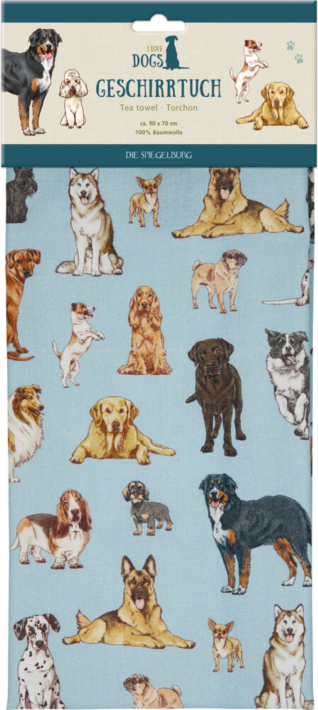 Geschirrtuch - I love dogs (cats & dogs)