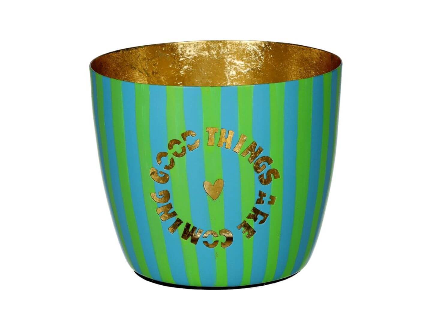 MADRAS Windlicht M, Good Things - grün/ gold