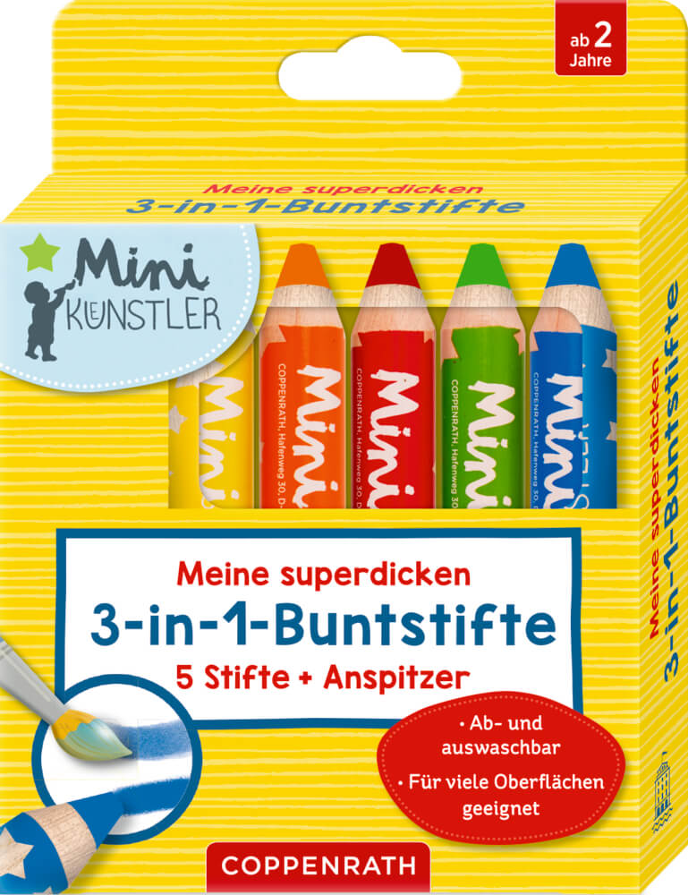 4050003956275 Meine superdicken 3-in-1-Buntstifte - Mini-Künstler