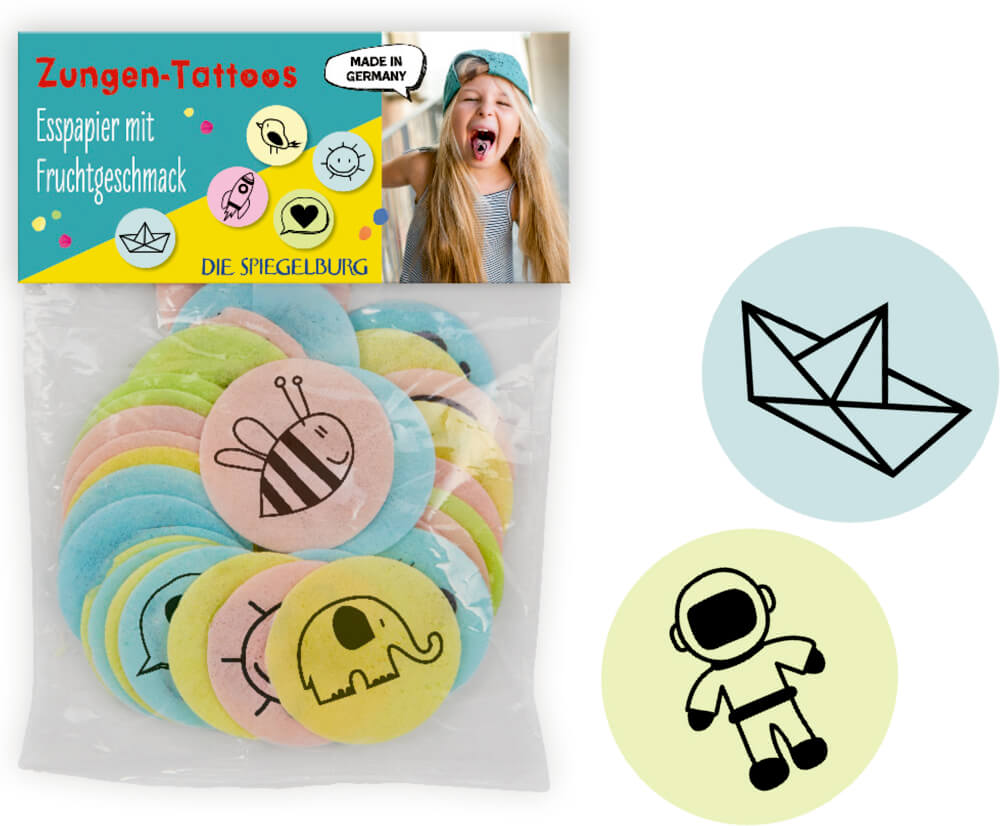 Zungentattoos - Bunte Geschenke (Esspapier-Oblaten)