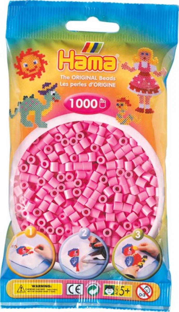 Hama® Bügelperlen Midi - Pastell Pink 1000 Perlen