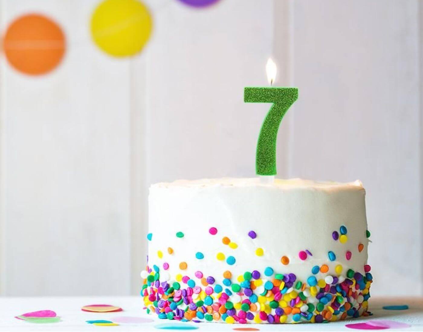 BIRTHDAY FUN Zahlenkerze 7 Glitter Maxi
