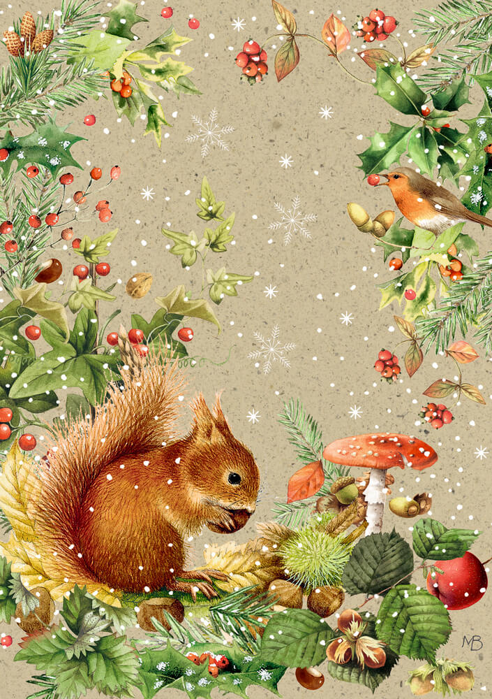4050003952833_1 Zauber der Winternatur: A5-Graspapier-Adventskalender (Marjolein Bastin) (einzeln)