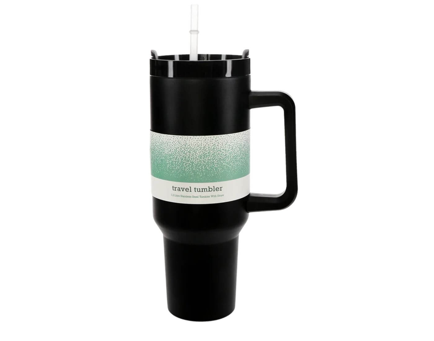 Reise-Trinkbecher mit Griff (1,2L) - Schwarz