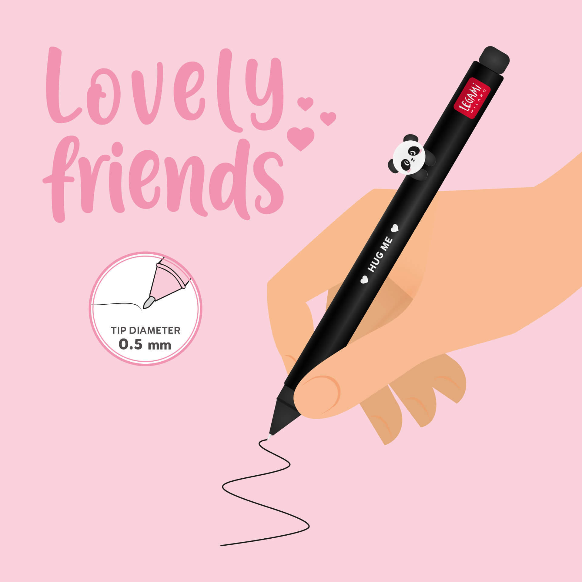panda-3 Legami Gelstift - Lovely Friends - Panda