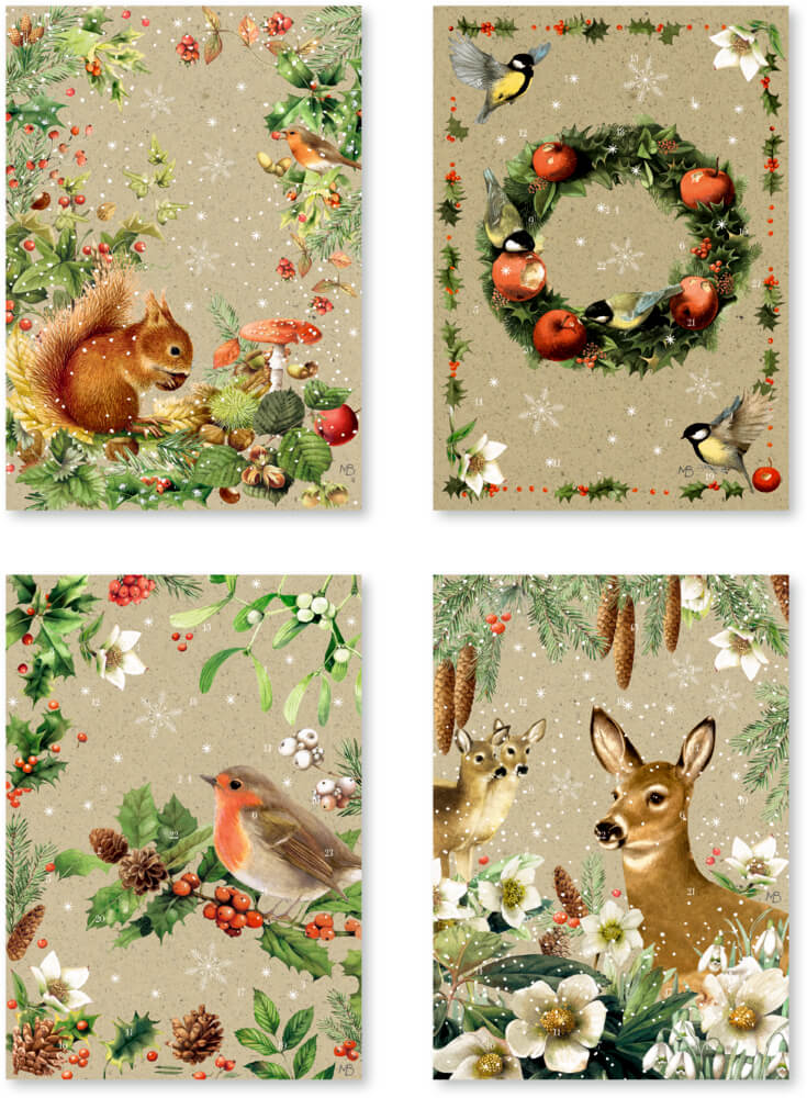 4050003952833 Zauber der Winternatur: A5-Graspapier-Adventskalender (Marjolein Bastin) (einzeln)