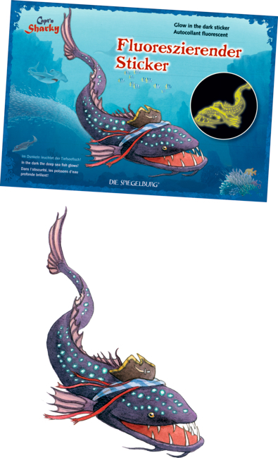 Leuchtsticker Capt'n Sharky (einzeln)