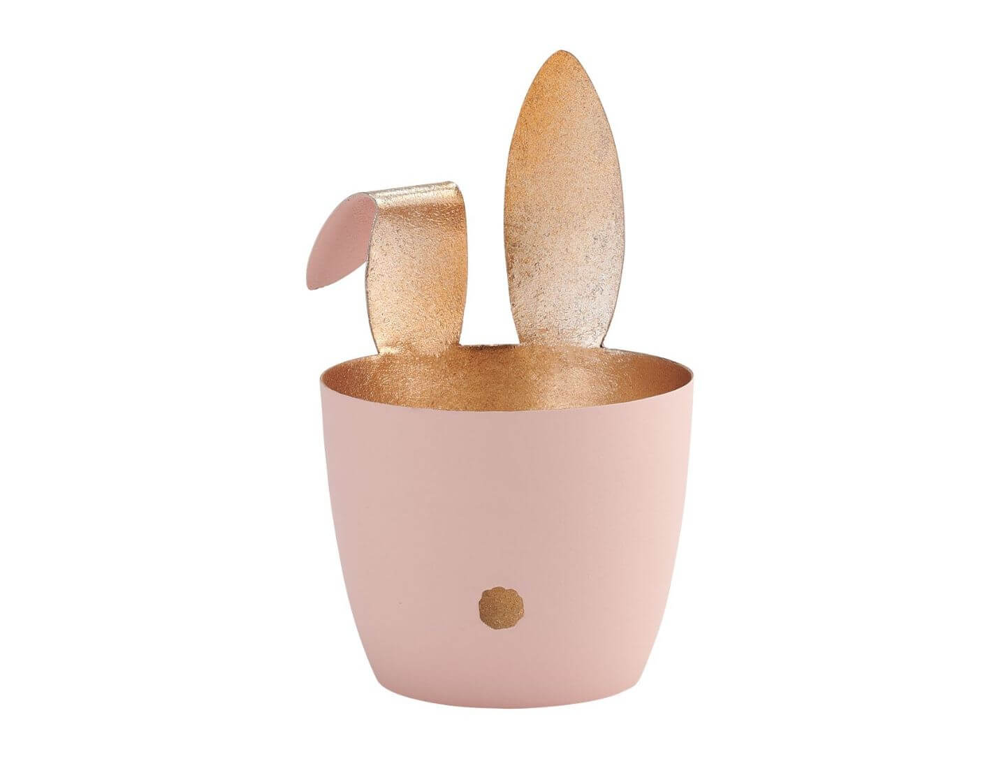 MADRAS Windlicht, M, Hase mit Knickohr - pastellrosa/gold