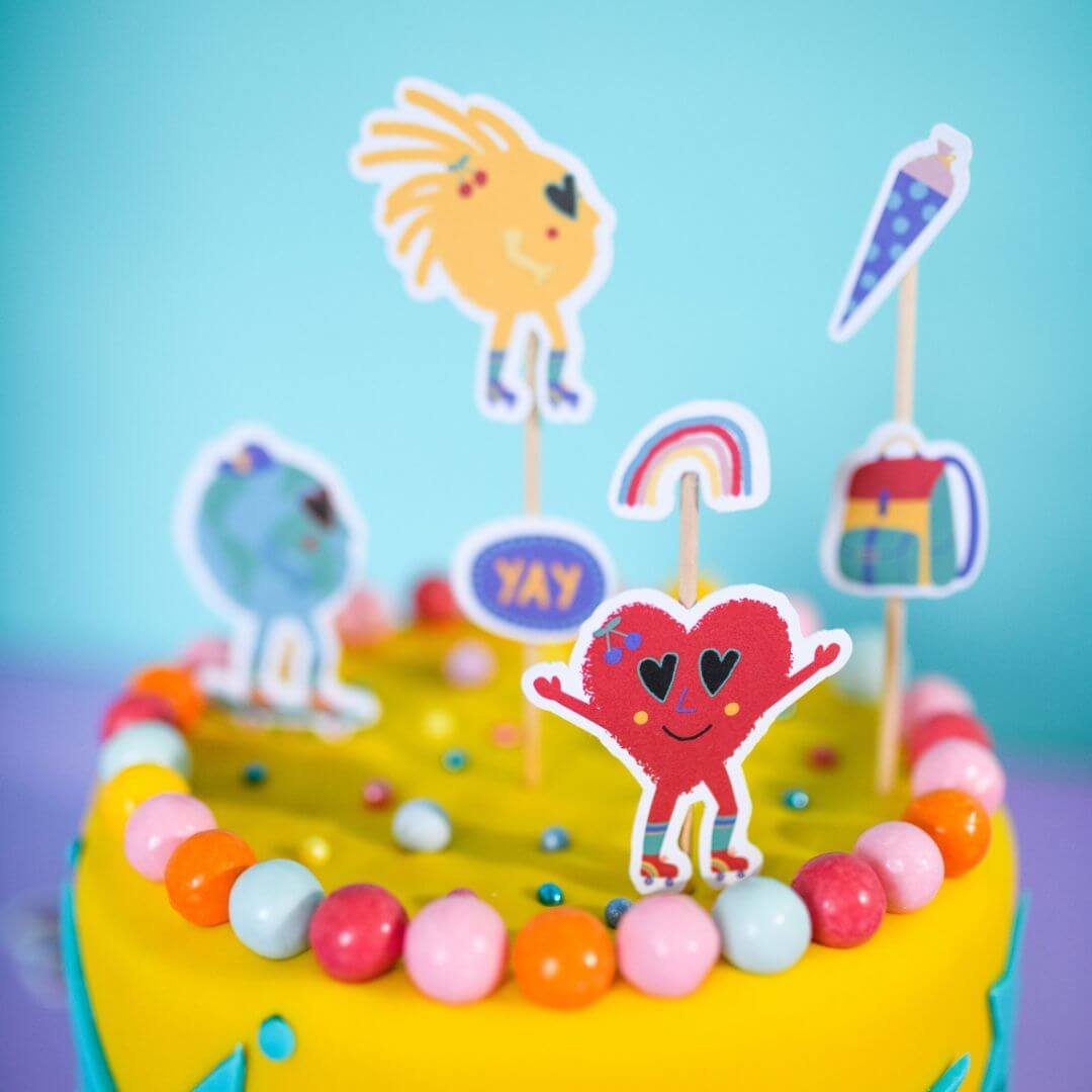 ava-yves-cake-topper-sunny-2-1 Cake Topper Einschulung 'Sunny and Friends' – Schulkind