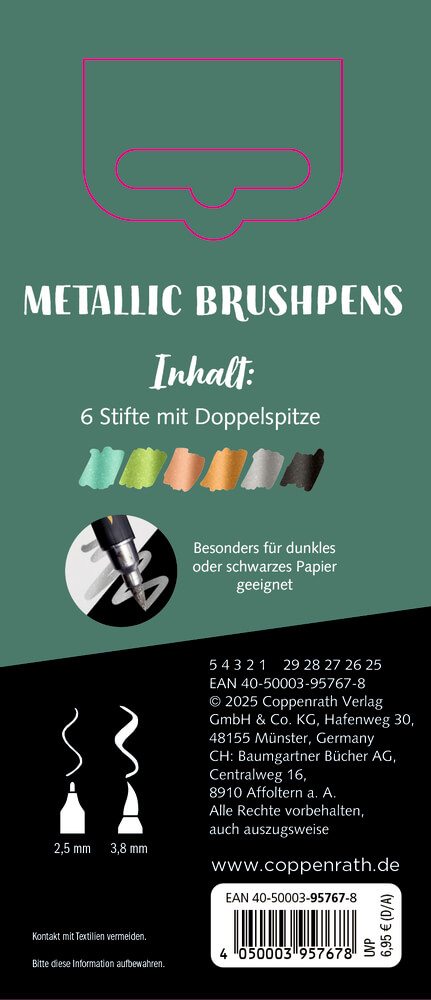 Metallic Brushpens: Grün - 100% selbst gemacht