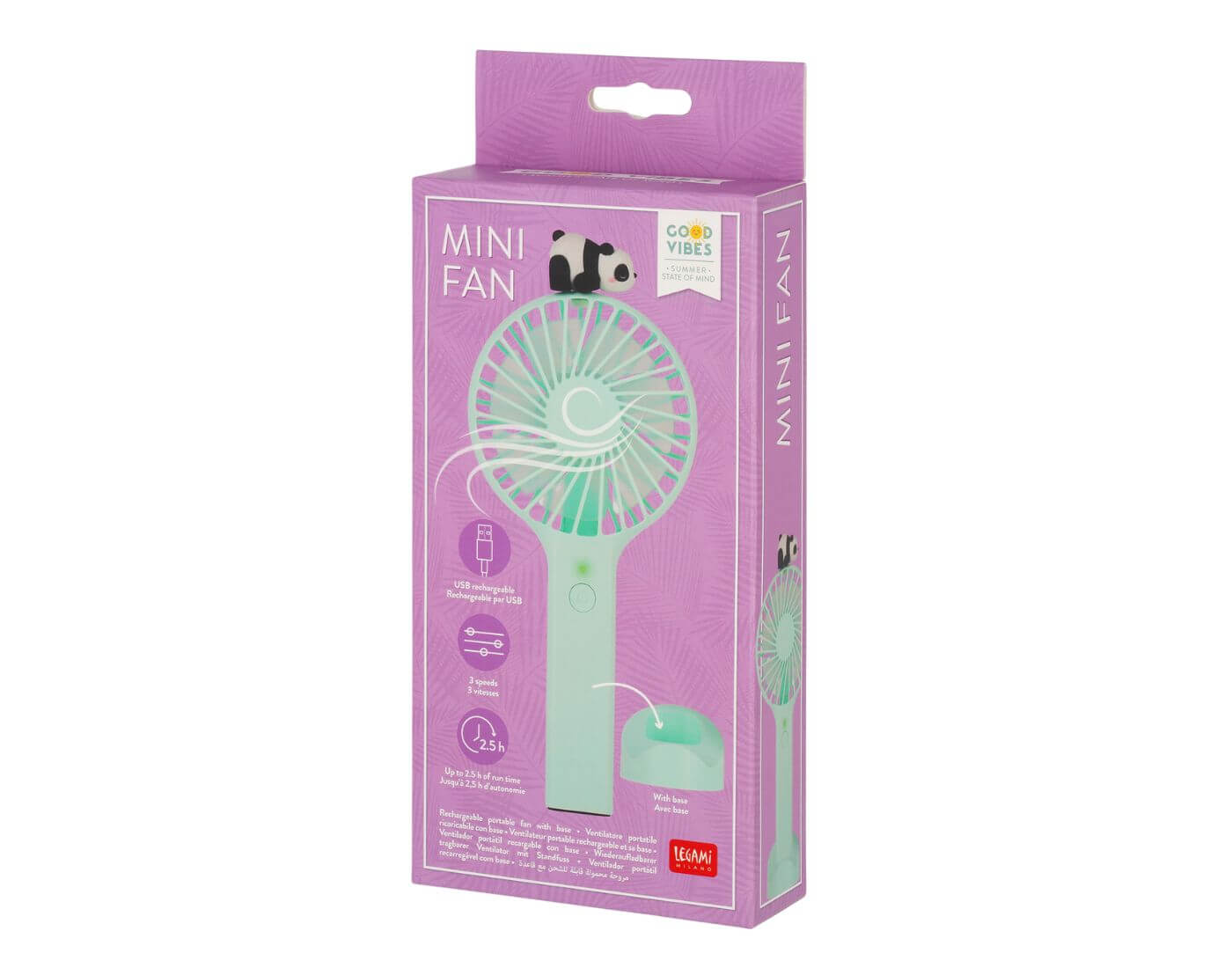 Tragbarer Mini-Ventilator mit Standfuß - Panda