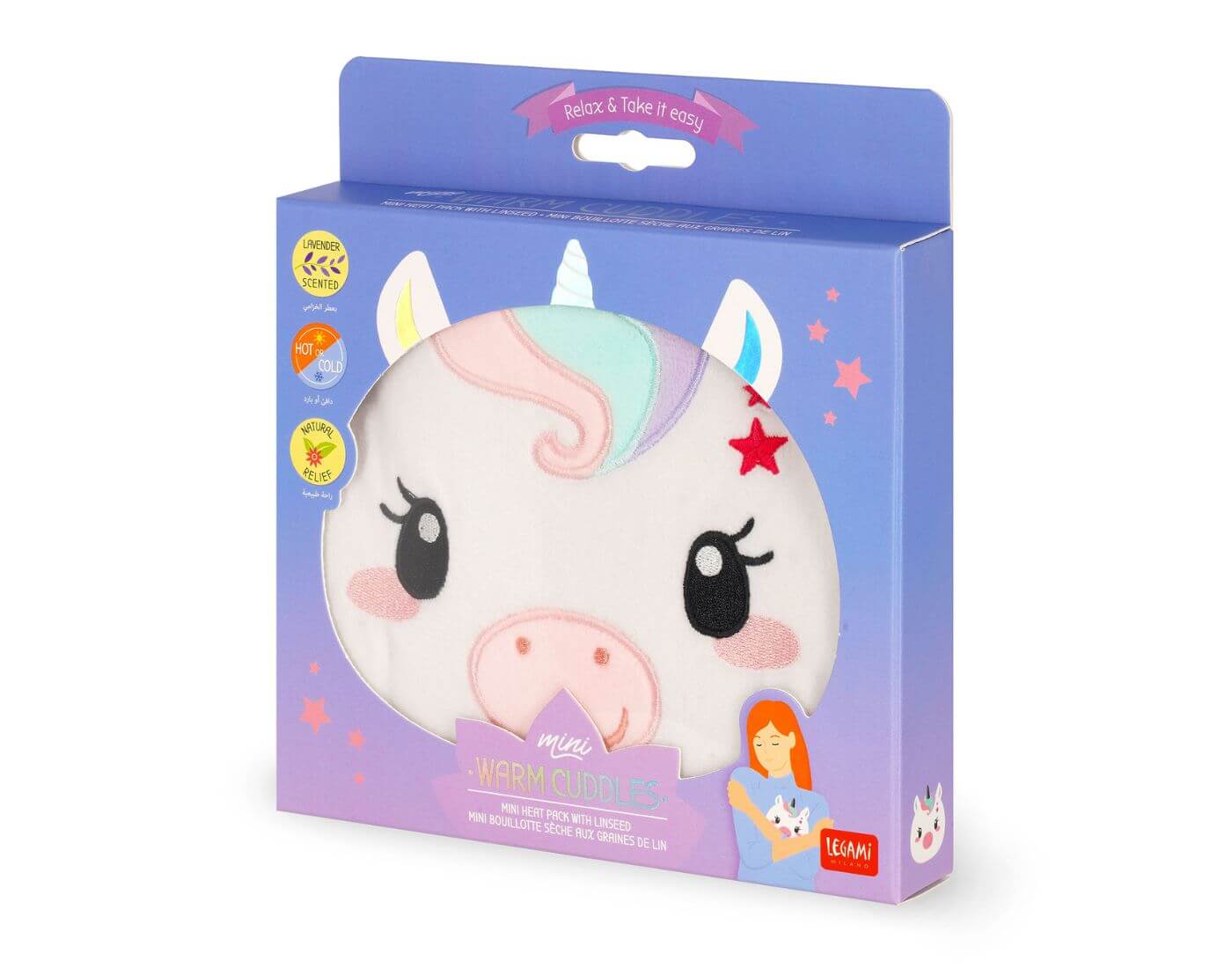 Mini-Thermokissen mit Leinsamen - Warm Cuddles - Einhorn