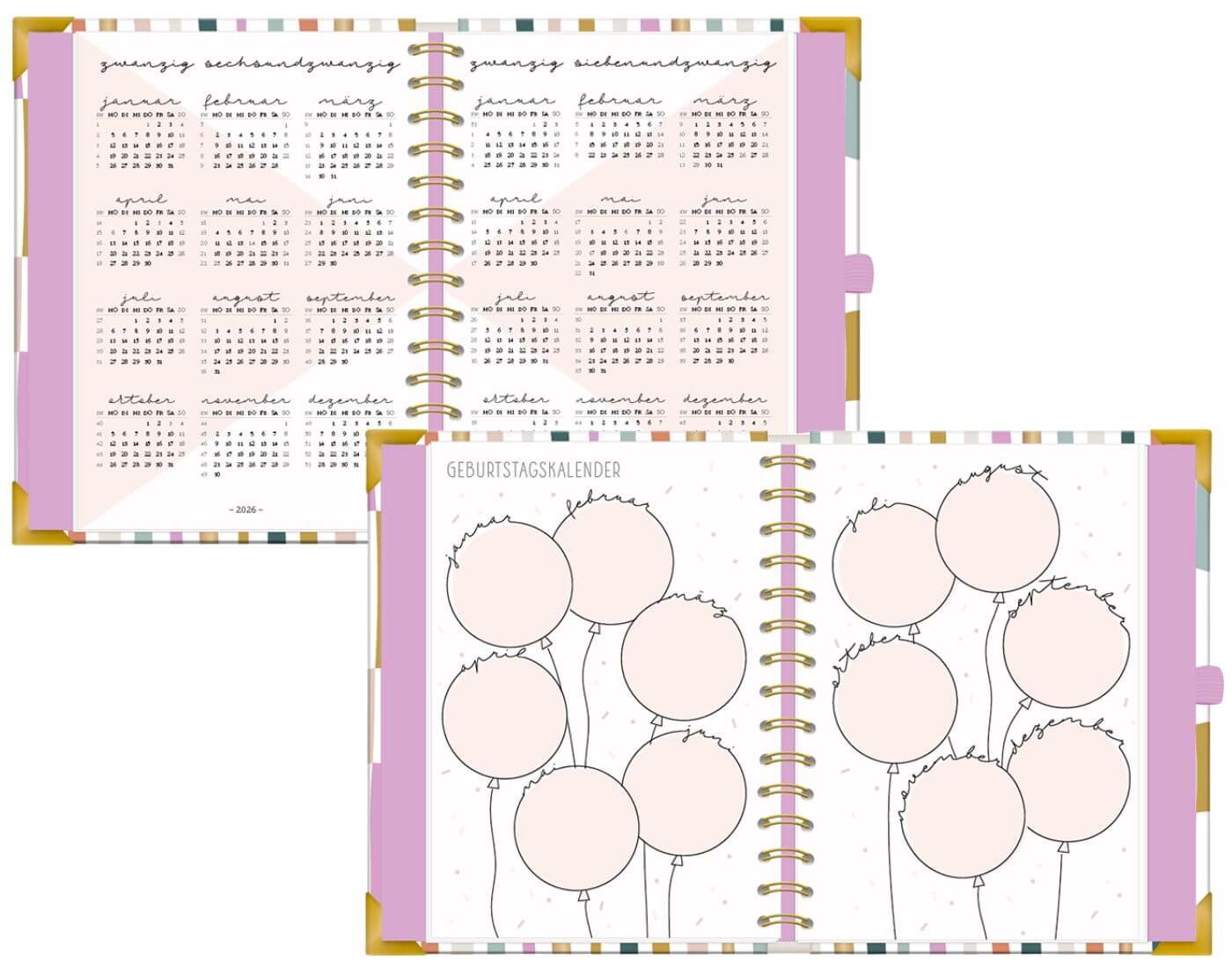 Terminplaner A5 Premium 2026 Bunt