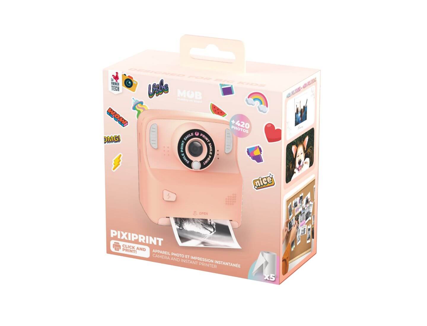 CUTIE PIXIPRINT – Digitalkamera mit Sofortdruck & Kreativset rosa