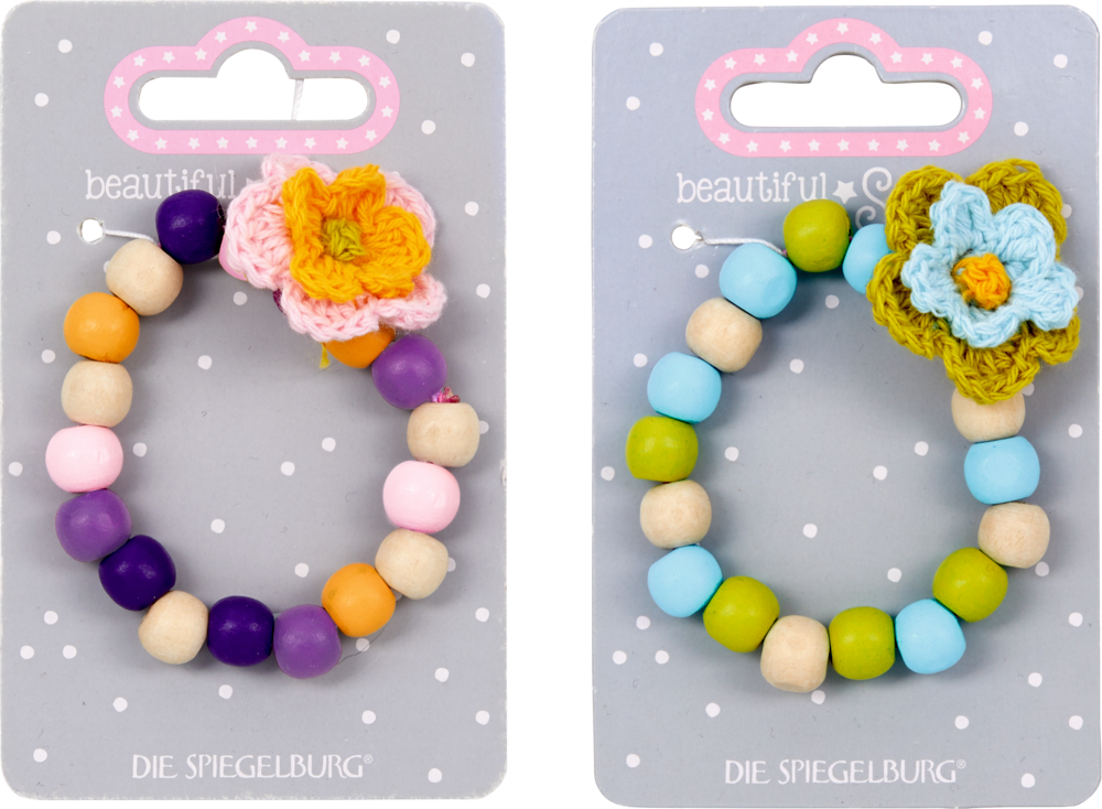 Holz-Armband mit Blume beautiful Stars (einzeln)