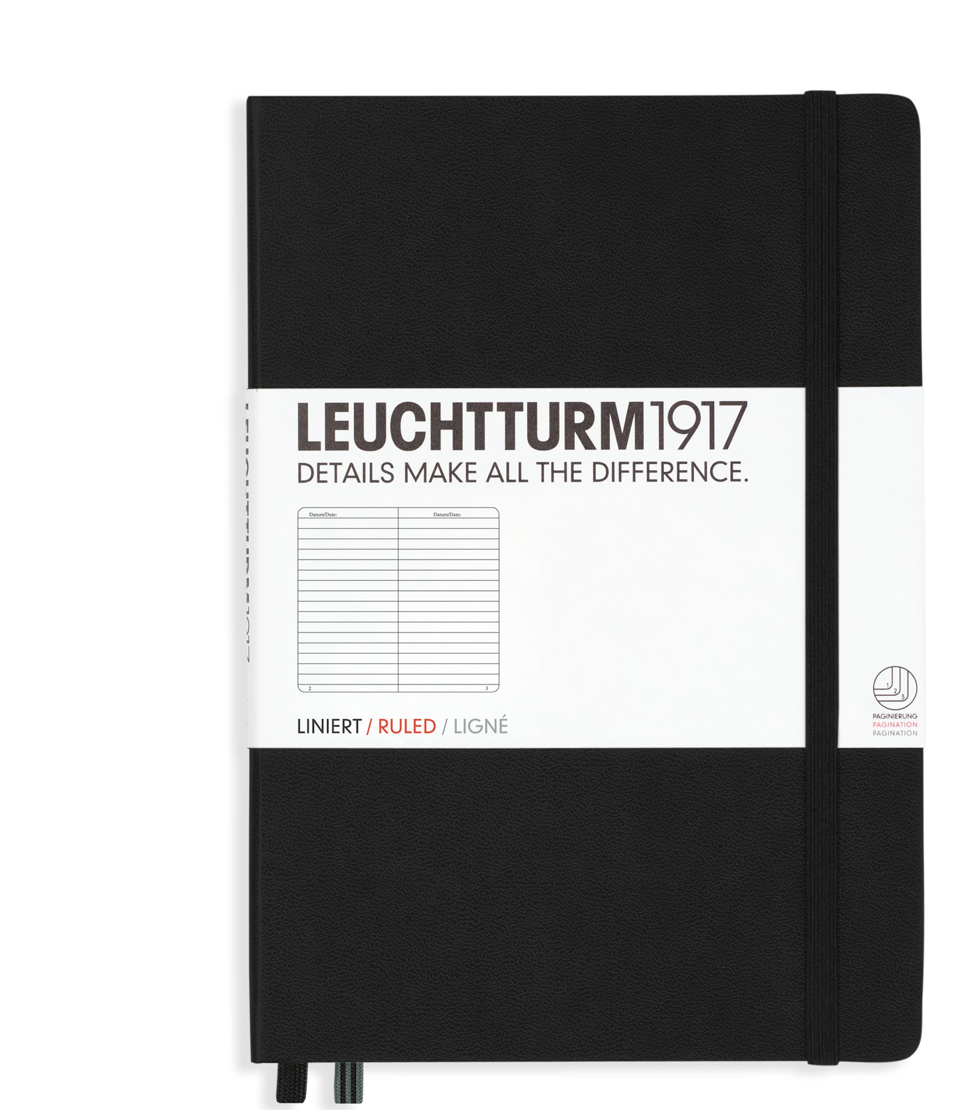 notizbuch-medium-a5-hardcover-251-nummerierte-seiten-schwarz-liniert Notizbuch Medium (A5), Hardcover, 251 nummerierte Seiten, Schwarz, Liniert