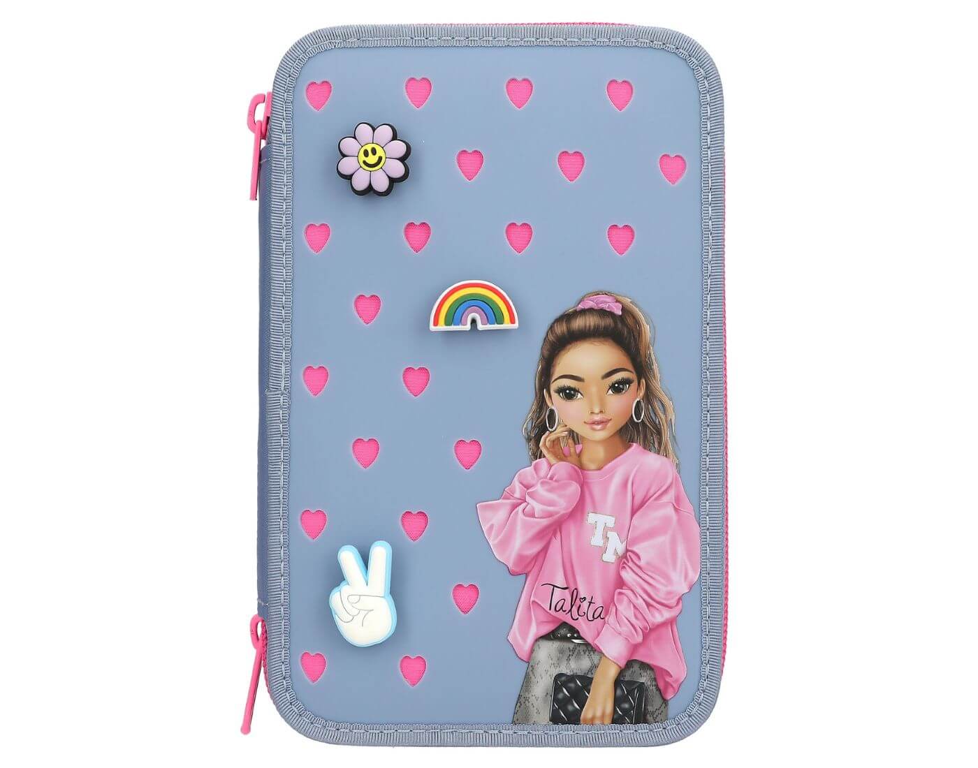 TOPModel 3 Fach Federtasche mit Silikon Pins