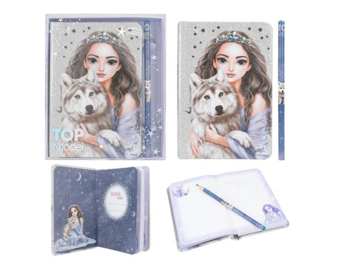 TOPModel Notizbuch & Bleistift WOLF