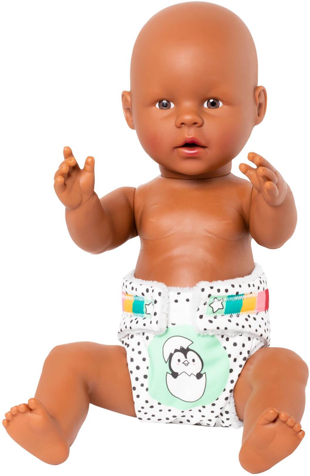 Puppe Stoffwindeln - Pinguin Pünktchen, 2 Stück (Gr. 35-45 cm)