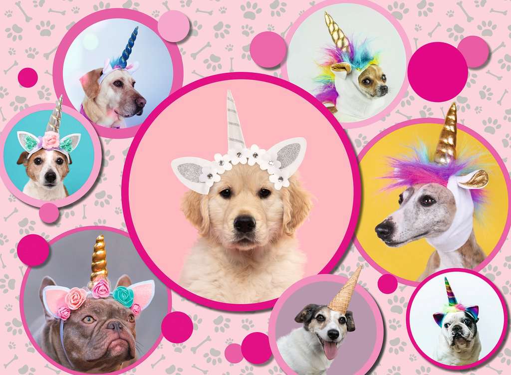 Knuffige Einhorn-Hunde Puzzle