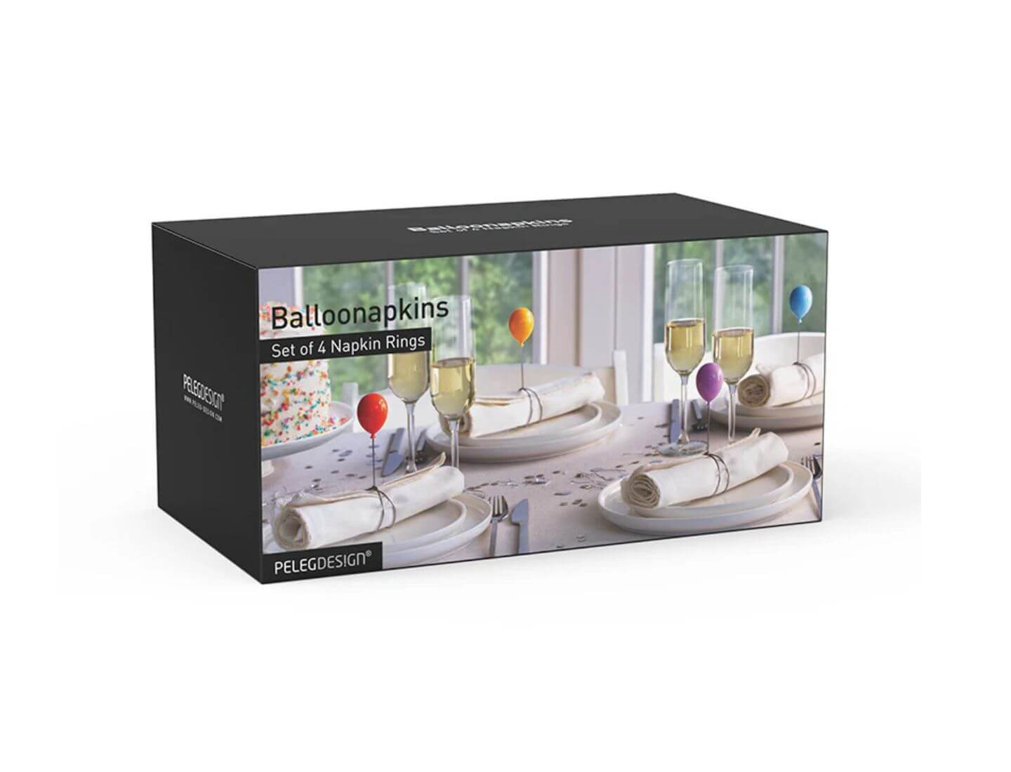 Balloonapkins Set mit 4 Serviettenringen