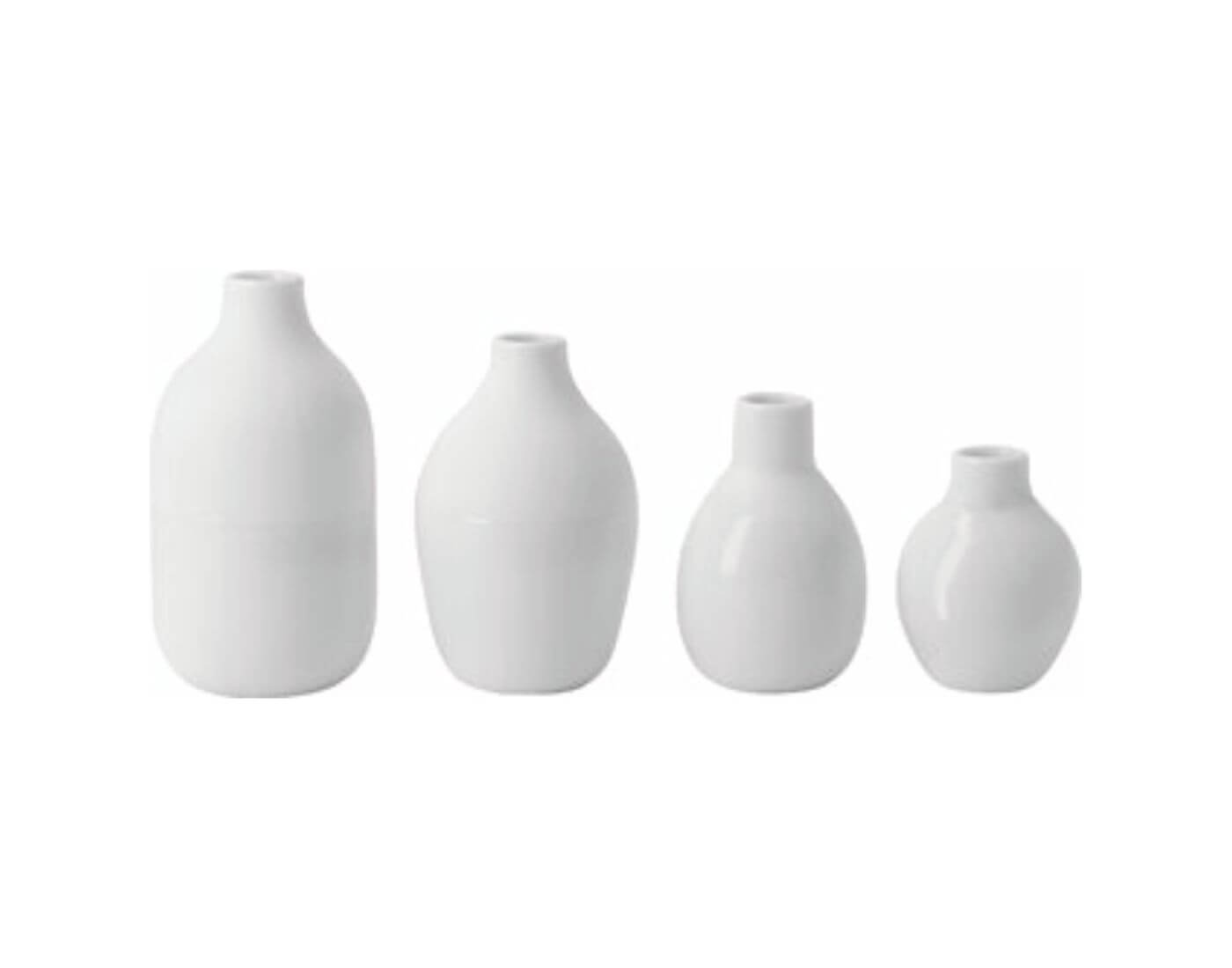 Mini Flaschenvasen weiß 4er Set