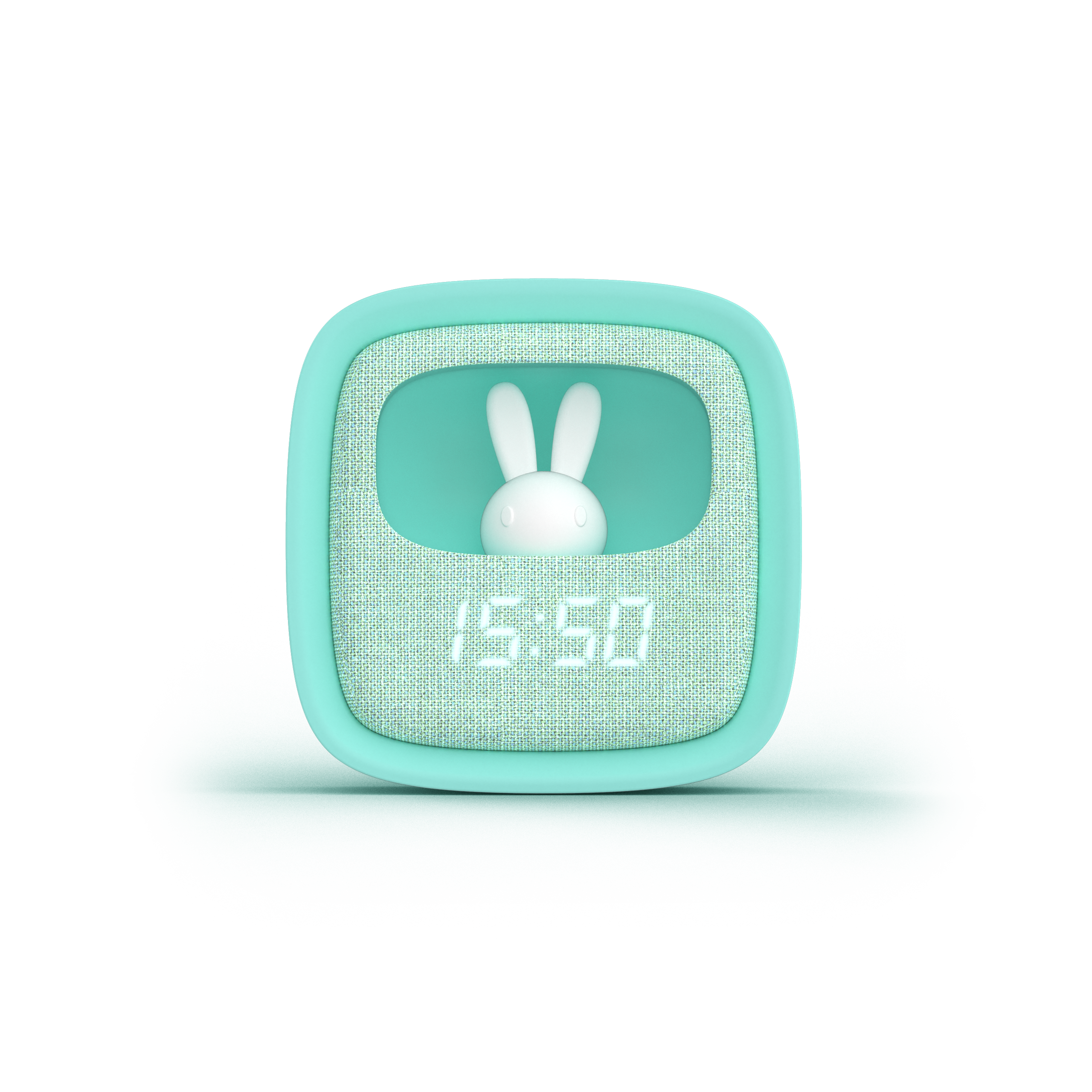 BILLY-BL-01-white-ground Wecker Billy mit Nachtlicht - Türkis