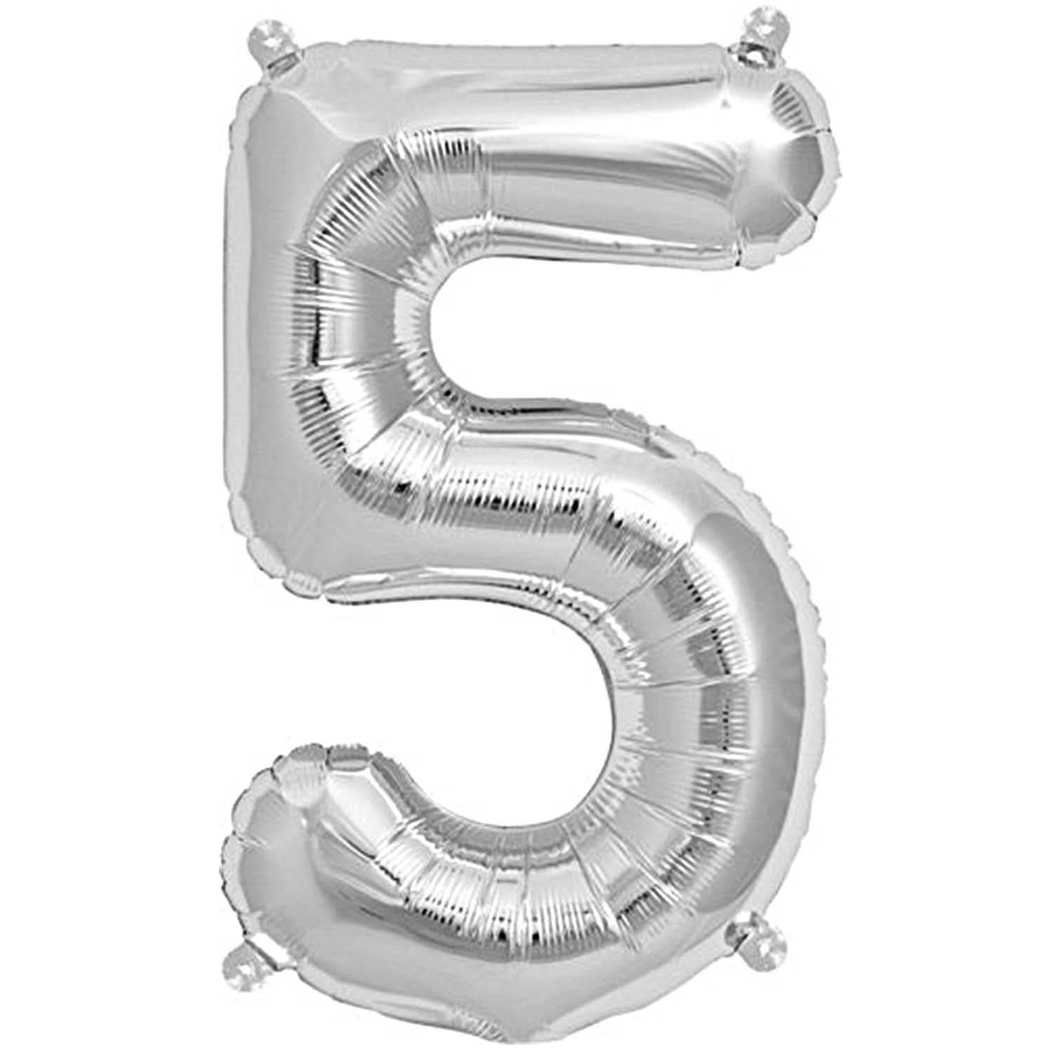 Folienballon 5 silber