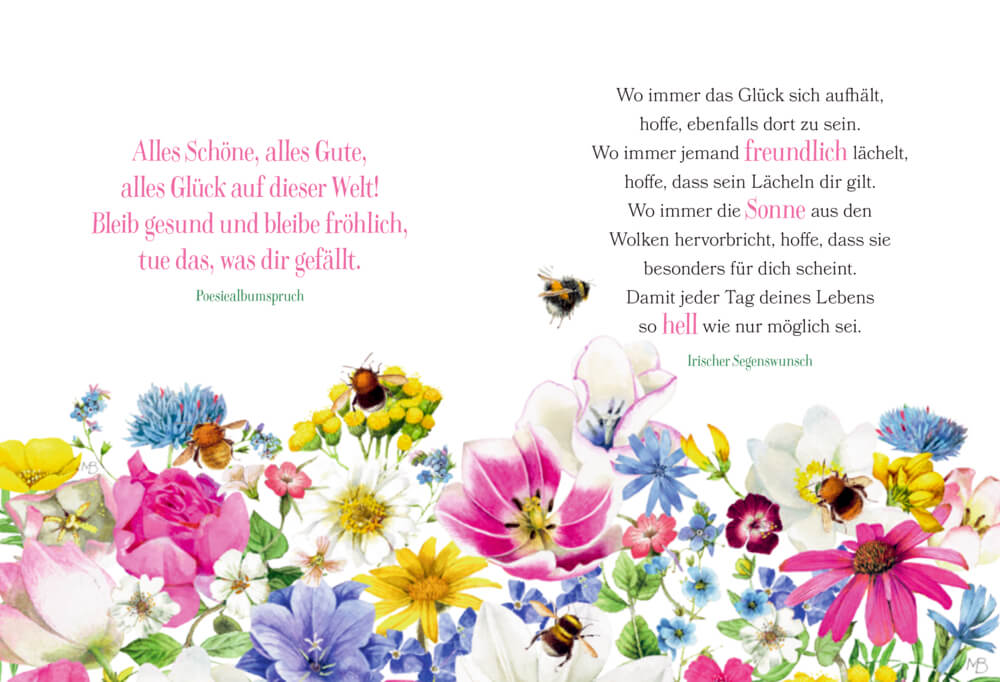 Schöne Grüße: Ich wünsch dir Gesundheit, Glück ... (M. Bastin)