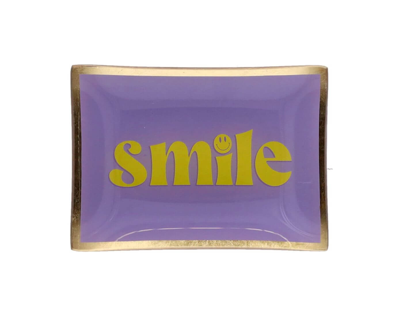 Love Plates, Glasteller M, Motiv: Smile, lila/gelb