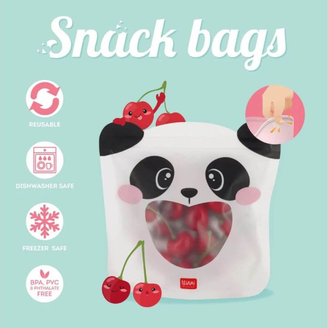 Legami Snack bags 3er Set Panda