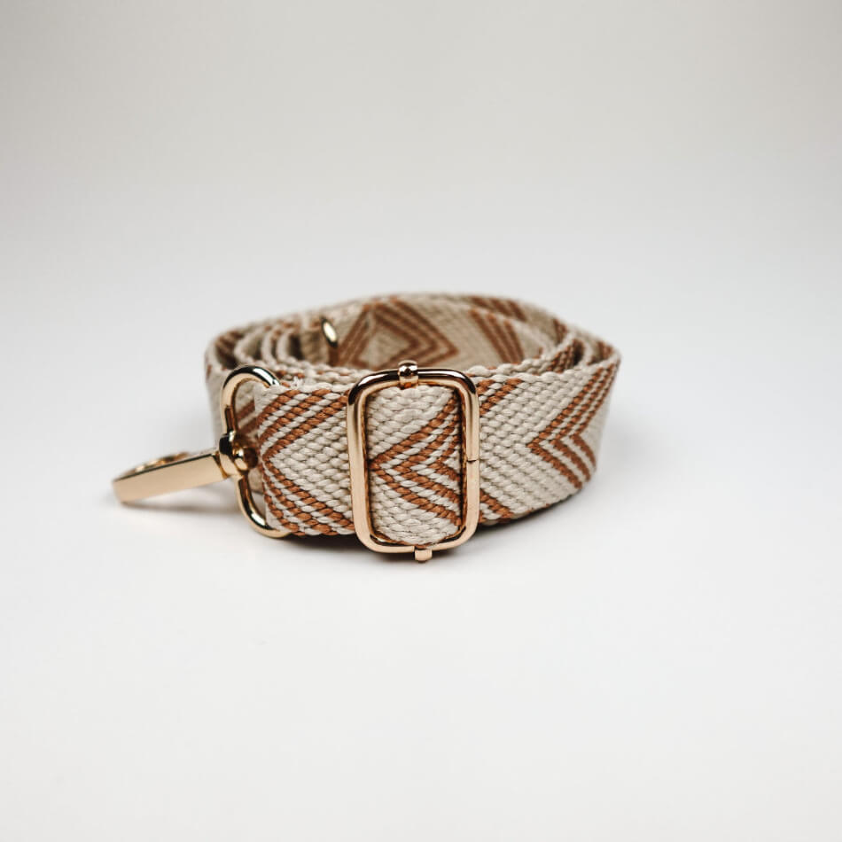 Strap für Weinglashalter - creme / braun Strap für Weinglashalter - creme / braun