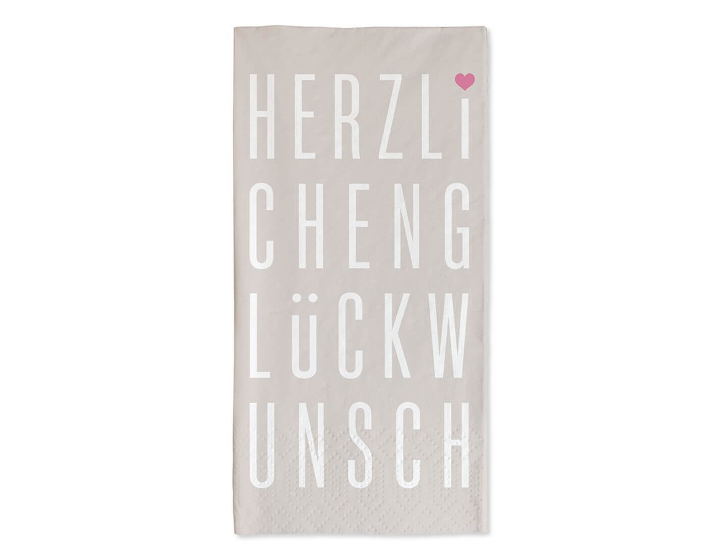 Serviette hochformat Herzlichen Glückwunsch