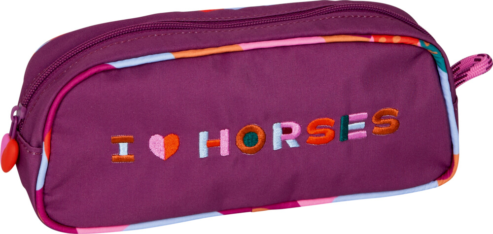 Stifte-Etui - I LOVE HORSES (fuchsia)