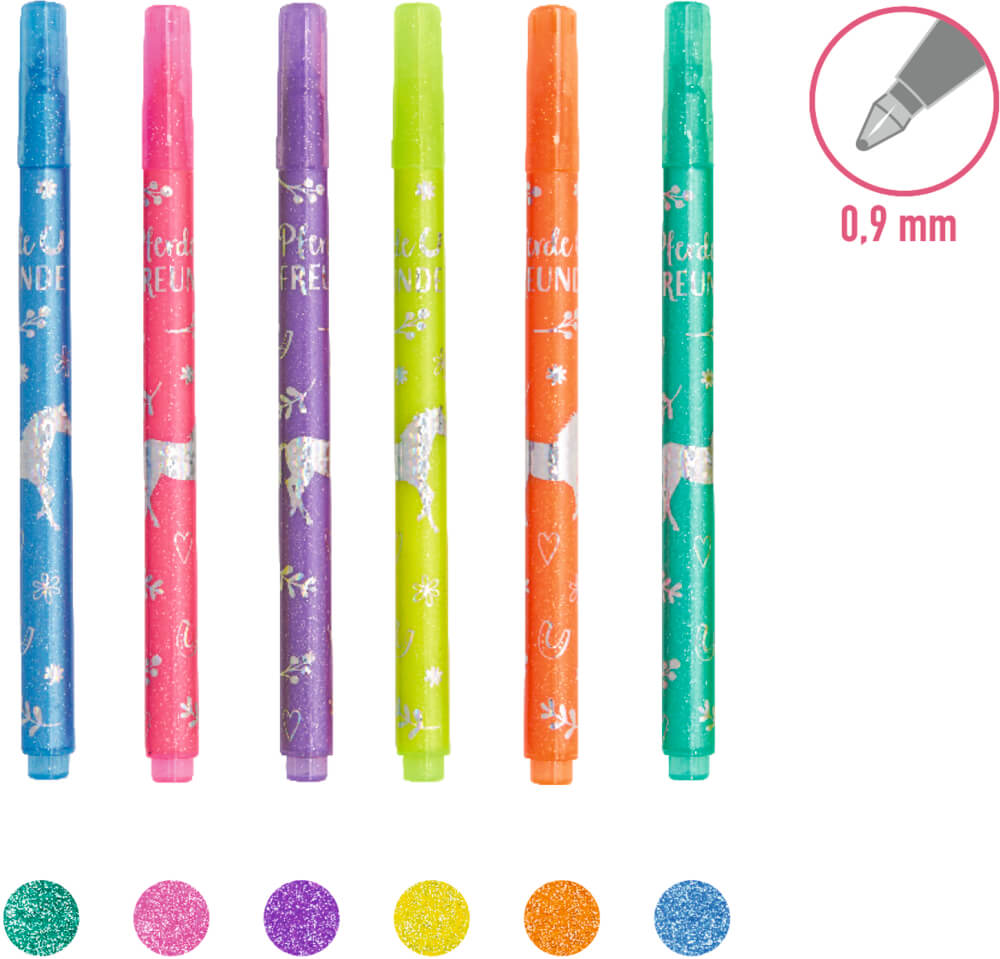 Glitzer-Fineliner - Pferdefreunde