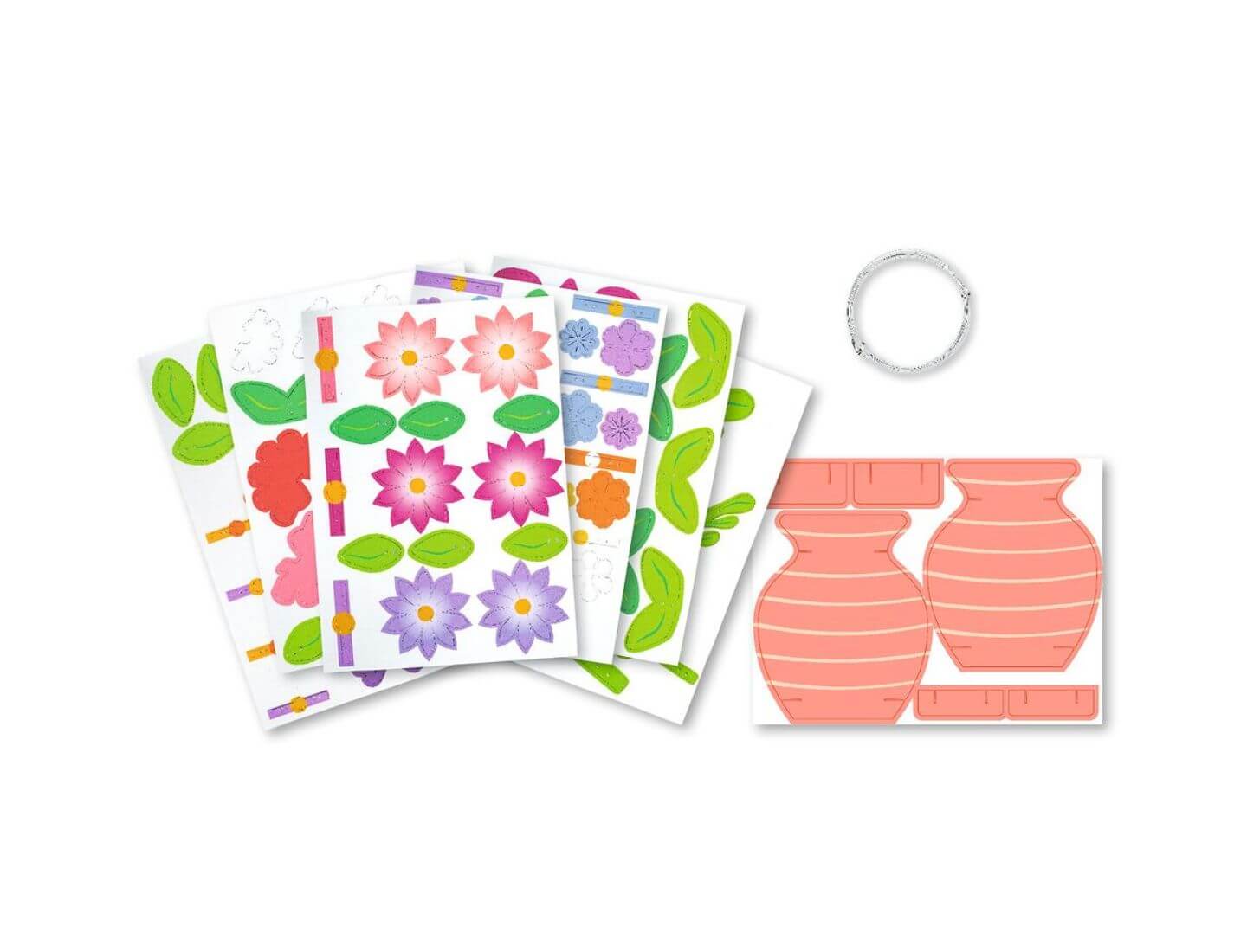 Papierblumen-Bastelset mit Vase