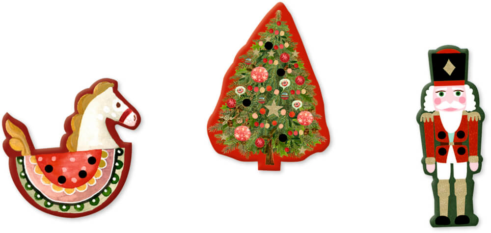 Blinkende Anstecker - Festliche Weihnachten (einzeln)