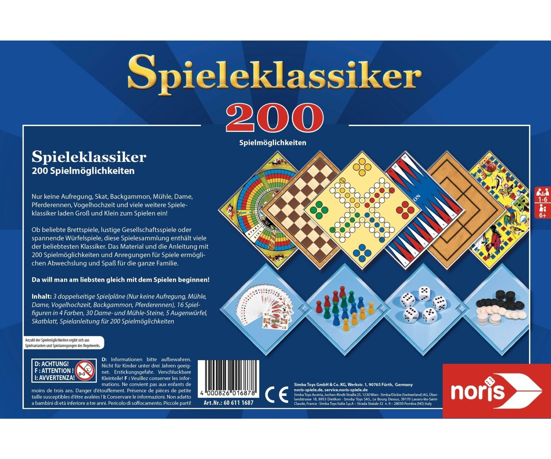 Spielesammlung Spieleklassiker - 200 Spielmöglichkeiten