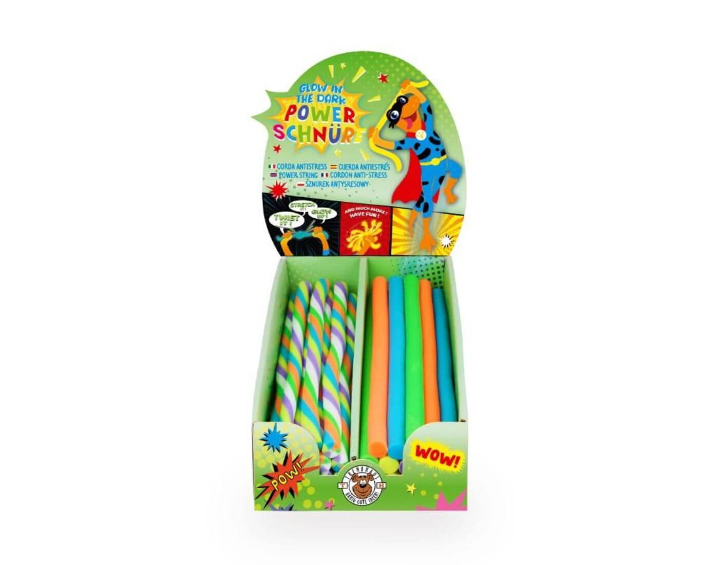 Powerschnur Glow in the Dark, 6-fach sortiert