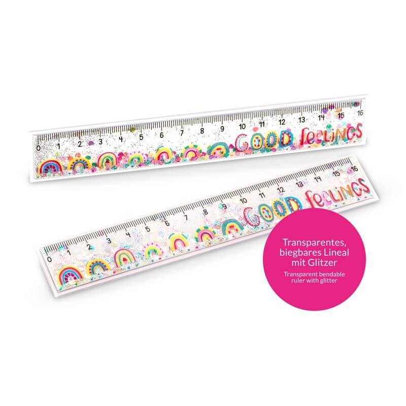 trendhaus-lineal-glitzer-1 GOOD FEELINGS Glitzer-Lineal 16cm