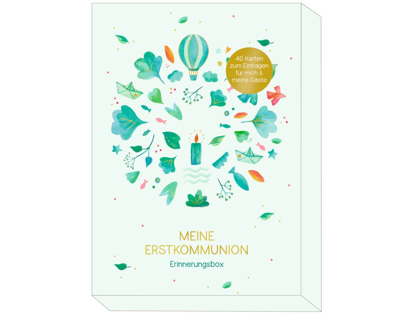 Erinnerungsbox: Meine Erstkommunion (40 Karten zum Eintragen)