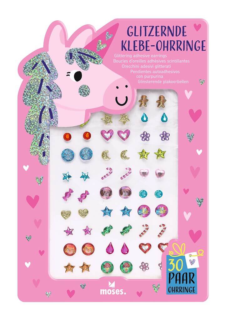 Glitzernde Klebe-Ohrringe
