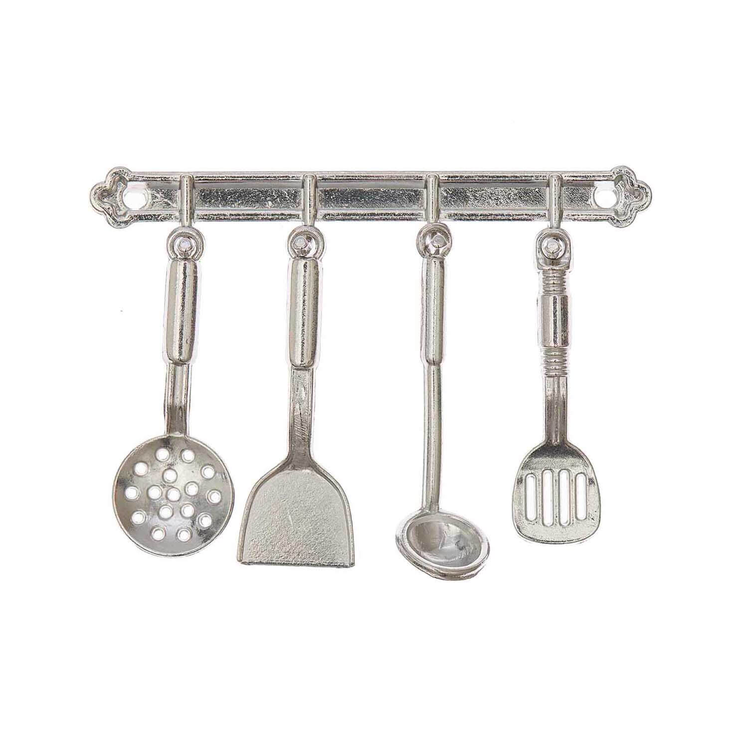 500386_1-1 Miniatur Kochutensilien, silber, 5-tlg