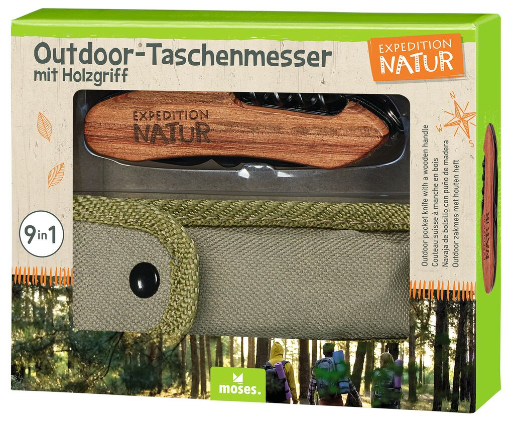 1609340045_588 Expedition Nature Outdoor Taschenmesser mit Holzgriff