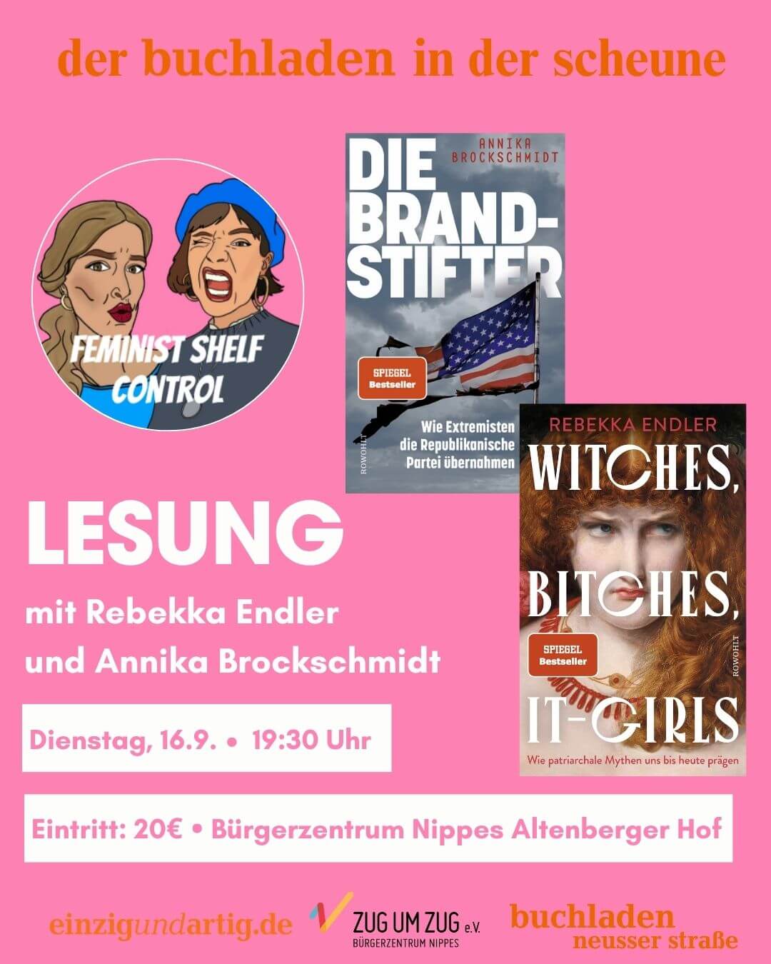 Eintritt Lesung Rebekka Endler und Annika Brockschmidt