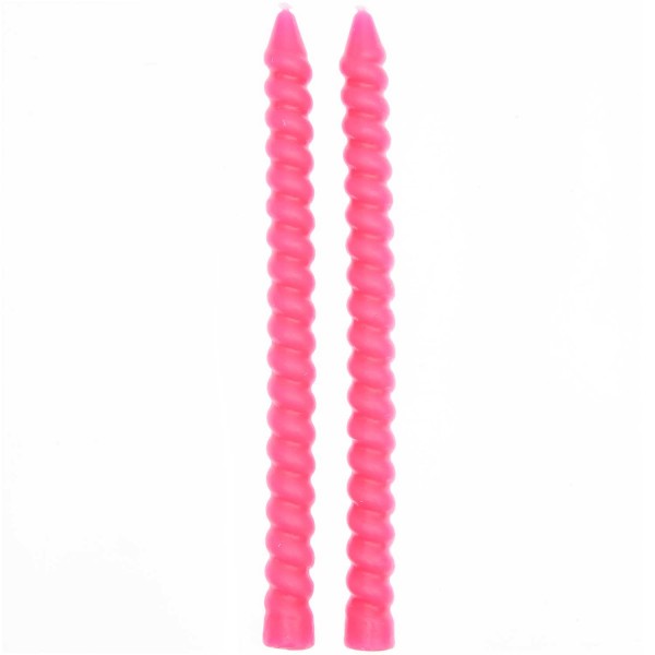 SPIRAL KERZEN LANG NEON PINK 1,4X18CM 2 STÜCK