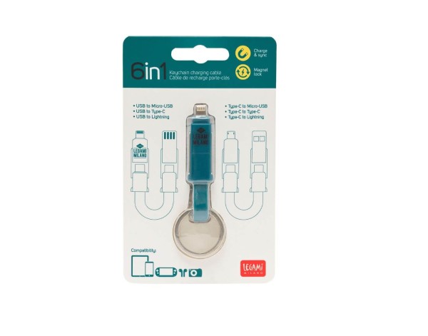 6-in-1-Ladekabel als Schlüsselanhänger