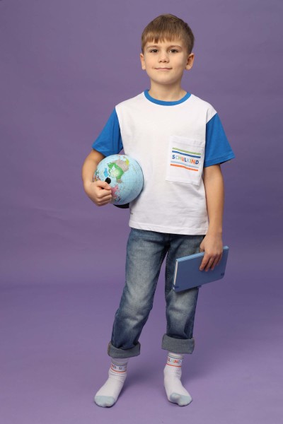 Schulkind Shirt blau Gr. 110/116 - 5-6 Jahre