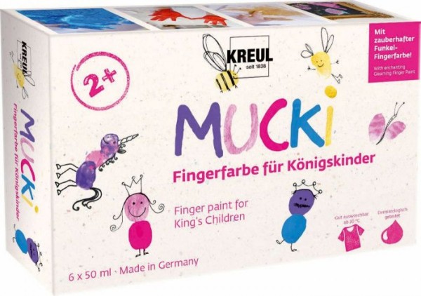 MUCKI Fingerfarbe für Königskinder 6er Set 50 ml