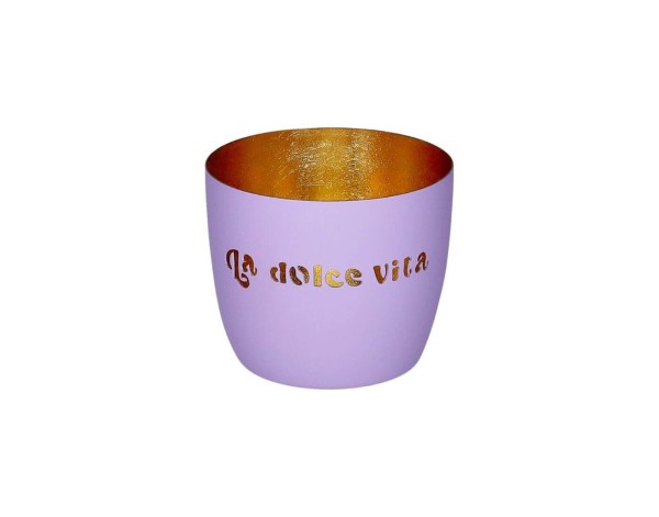 Madras, Windlicht, M, Motiv: La dolce vita, lila/gold